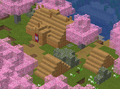Goblin village in a sakura forest biome